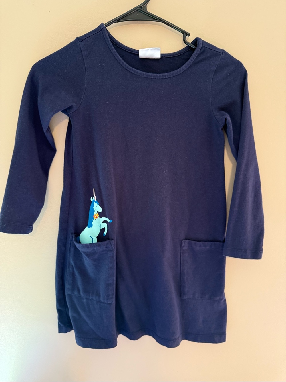 Hanna Andersson Navy Girls Long-Sleeve Knit Dress